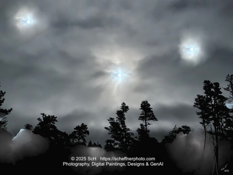 photo moons and forest